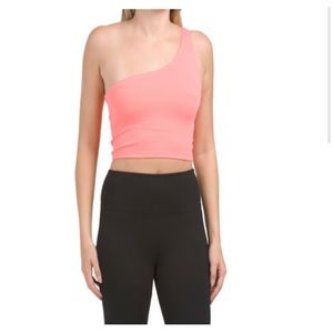 One Shoulder Strap Crop Top Tank W/ Built in Bra 💓